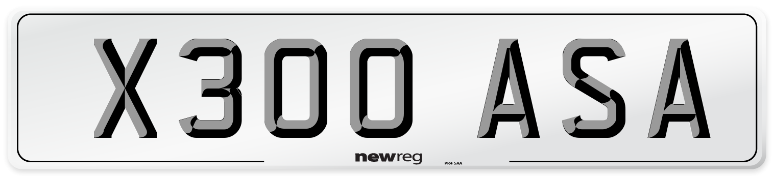 X300 ASA Number Plate from New Reg